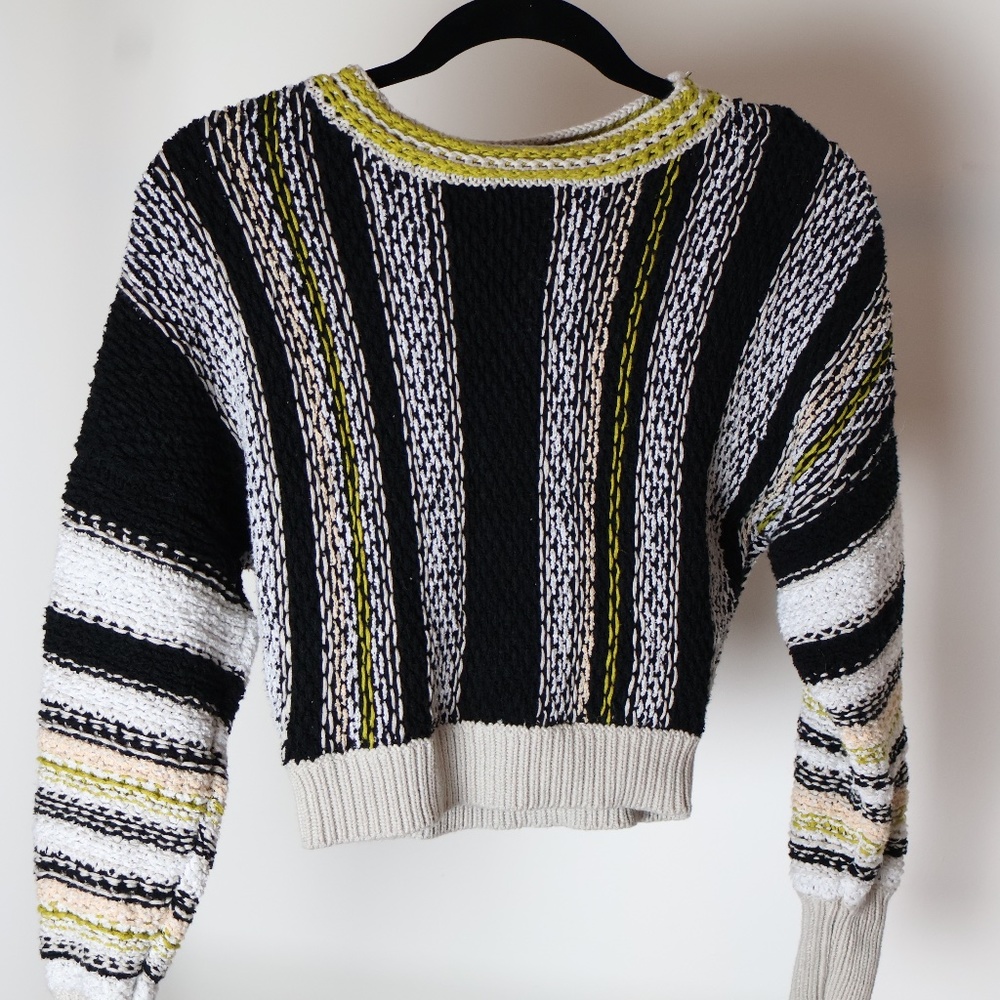 FREE PEOPLE CROPPED KNIT SWEATER